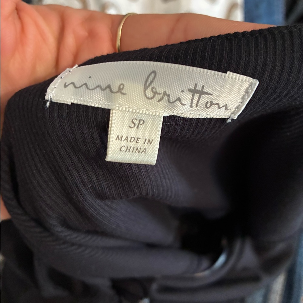 nina britton Black Top with Label